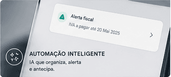 Alerta fiscal apresentado numa superfície de produto